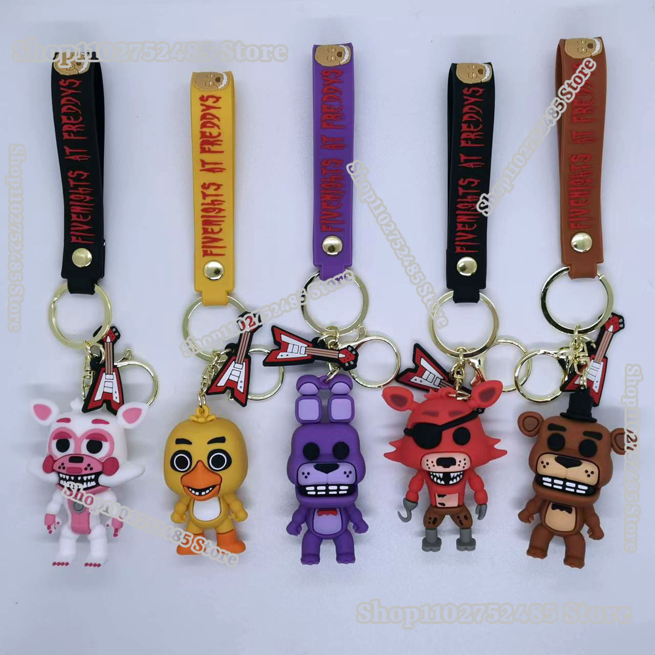Car Accessories Oman - 5 шт. мультяшных аниме-брелоков FNAF, ужасающие