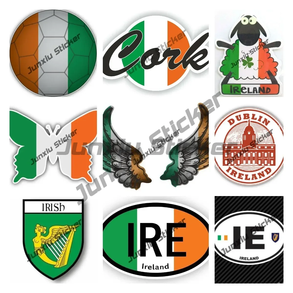 Car Accessories Dublin - Флаг Ирландии, крылья, креативные наклейки для