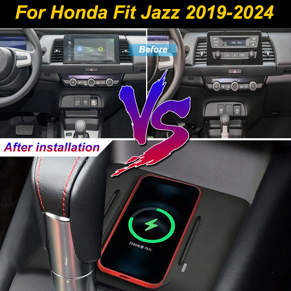Wireless Car Charger - 2 DIN для Honda Fit Jazz